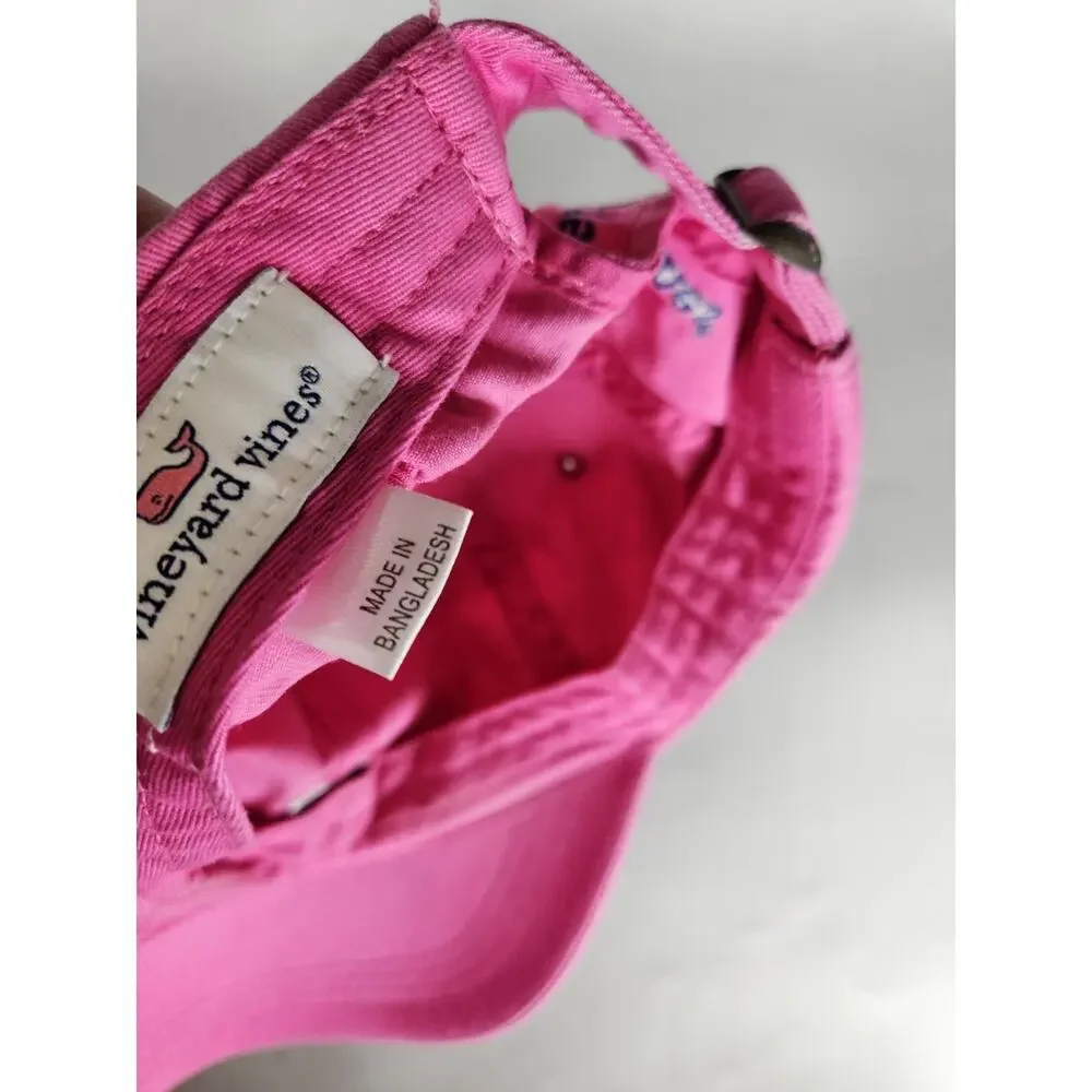 Vineyard vines Women's Slideback Hat Pink Adjustable Embroidered Logo Preppy